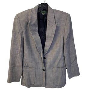 J. Crew Classic Blazer Women's‎ Black Gray Woven Wool Size 4 Career Please Read